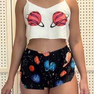 SHEIN Blue and Gray Patterned Garment